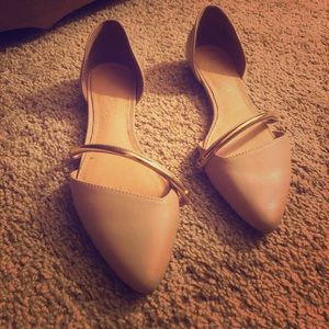 Aldo cream flats with gold detail